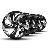 Jogo Calota Nitro X Aro14 Black Chrome Elitte c/Emb Renault