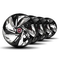 Jogo Calota Nitro X Aro14 Black Chrome Elitte c/Emblema Fiat Jogo Calota Nitro X Aro14 Black Chrome Elitte c/Emblema Fiat