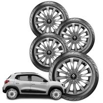 Jogo Calota Prata Aro 13 Renault Sandero Logan 2014 A 2020