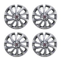 Jogo Calota prata Aro 15 Fiat Strada modelo 2021 emblema resinado vermelho