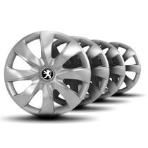 Jogo Calota Prime Aro 14 Silver Elitte c/Emblema Peugeot Jogo Calota Prime Aro 14 Silver Elitte c/Emblema Peugeot