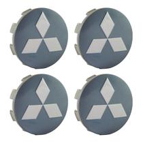 Jogo Calota Roda Mitsubishi Triton L200 Tr4 Prata Lisa 55mm