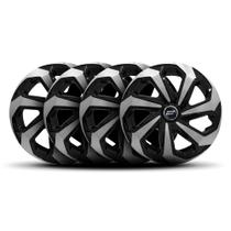 Jogo Calota Spider Aro 15 Black Silver Jogo Calota Spider Aro 15 Black Silver