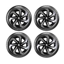 Jogo Calota Spider Black Silver Aro 14 Peugeot 206 207