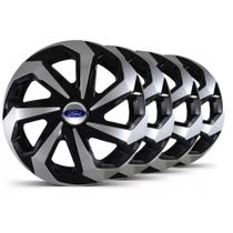 Jogo Calota Spider Black Silver Aro 15 Ka Fiesta Escort Jogo Calota Spider Black Silver Aro 15 Ka Fiesta Escort