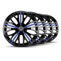 Jogo Calota Triton Sport Aro 14 Preta / Azul VW Logus