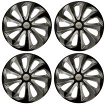 Jogo Calota Velox 13 Preto Prata Celta Corsa 2006 2008 2012 Jogo Calota Velox 13 Preto Prata Celta Corsa 2006 2008 2012