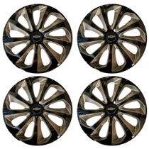 Jogo Calota Velox 15 Preto Dourado Onix 2014 2015 2019 Jogo Calota Velox 15 Preto Dourado Onix 2014 2015 2019