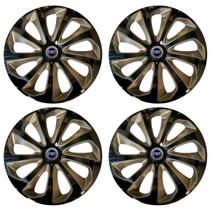 Jogo Calota Velox 15 Preto Dourado Punto Stilo Doblo P