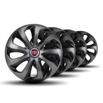 Jogo Calota Velox Aro 15 Graphite Black c/Emblema Fiat Jogo Calota Velox Aro 15 Graphite Black c/Emblema Fiat