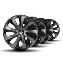 Jogo Calota Velox Aro 15 Graphite Black c/Emblema Renault