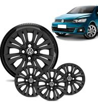 Jogo Calota Vw Gol G3 G6 G7 Esportiva Preta Aro 14 Preto