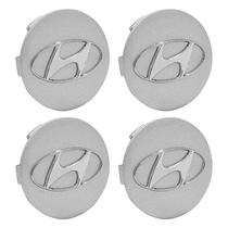 Jogo Calotinha 56mm Centro de Roda KRMAI Hyundai Creta Prata
