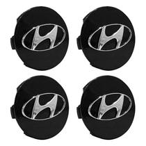 Jogo Calotinha 56mm Centro de Roda KRMAI Hyundai Creta Preta