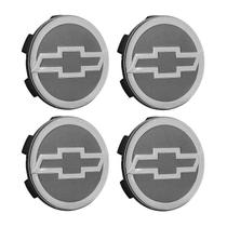 Jogo Calotinha 56mm Centro de Roda Scorro Emblema GM Cinza