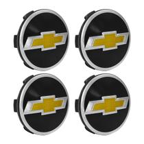 Jogo Calotinha 56mm Centro de Roda Scorro Emblema GM Preto