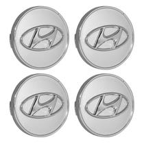 Jogo Calotinha 60mm Centro de Roda Hyundai iX35 Prata Jogo Calotinha 60mm Centro de Roda Hyundai iX35 Prata