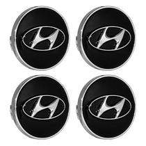 Jogo Calotinha 60mm Centro de Roda Hyundai iX35 Preta