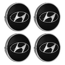 Jogo Calotinha 60mm Centro de Roda Hyundai iX35 Preta Jogo Calotinha 60mm Centro de Roda Hyundai iX35 Preta