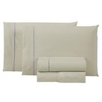 Jogo Cama 300 Fios Casal 100 Algodão 4 Peças Premium Toque Macio Conjunto Lençol com Elástico