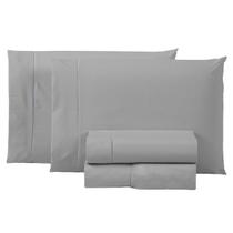 Jogo Cama 300 Fios King Size 100 Algodão 4 Peças Premium Toque Macio Conjunto Lençol com Elástico