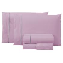 Jogo Cama 300 Fios QUEEN 100 Algodão 4 Peças Premium Toque Macio Conjunto Lençol com Elástico