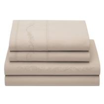 Jogo Cama 4 Peças King Liso Bordado Bella Notte - Off White Jogo Cama 4 Peças King Liso Bordado Bella Notte - Off White