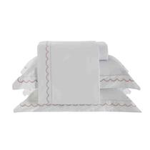 Jogo Cama 4 Peças Queen Bordado Algarve Branco/Rose Kacyumara Jogo Cama 4 Peças Queen Bordado Algarve Branco/Rose Kacyumara