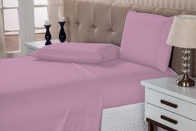 Jogo cama box 4 peças casal queen size lençol cima 2,20x2,40 baixo 1,58x1,98x0,30 altura 2x fronhas (rosa)