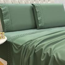 Jogo Cama Box Queen Size Lily 300 fios Bordado Inglês Extra Macio Jogo Cama Box Queen Size Lily 300 fios Bordado Inglês Extra Macio