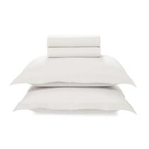 Jogo Cama Casal 4 Pcs Algodão 200 Fios Tom Branco Karsten