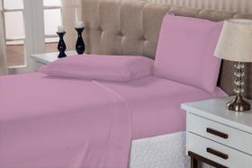 Jogo cama casal box 4 peças acompanha lençol elástico 1,38x1,88x30 hotel fazenda quarto sítio pensão-rosa