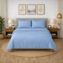Jogo Cama Casal Diamante Azul 4 Peças Hotel Algodão Teka Jogo Cama Casal Diamante Azul 4 Peças Hotel Algodão Teka
