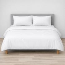 Jogo Cama Casal Diamante Branco 4 Peças 150 Fios Hotel Algodão Teka