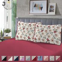 Jogo Cama Casal Lençol com Elástico em Toda Borda Fronha Malha 100% Algodão 3 Peças - SBX