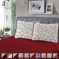 Jogo Cama Casal Lençol com Elástico em Toda Borda Fronha Malha 100% Algodão 3 Peças - SBX