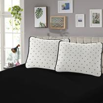 Jogo Cama Casal SBX Rubi Malha Milão Preto