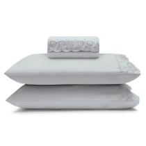 Jogo Cama Casal Sonata Microfibra Renda Janer Buettner - 4 Peças Jogo Cama Casal Sonata Microfibra Renda Janer Buettner - 4 Peças