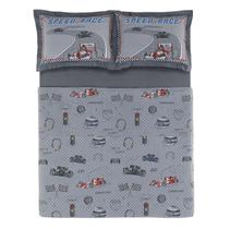 Jogo Cama Infantil Casal4 Pcs 200 Fios Corrida Karsten