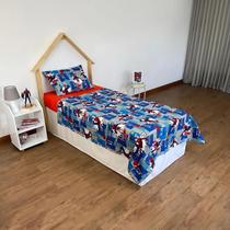 Jogo Cama Infantil Homem Aranha Spider Man 3 Pçs Azul Lepper