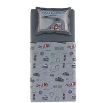 Jogo Cama Infantil Solteirão 3Pcs 200 Fios Corrida Karsten Jogo Cama Infantil Solteirão 3Pcs 200 Fios Corrida Karsten