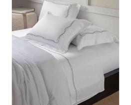 Jogo Cama King Bordado Windsor Branco/Cinza Kacyumara