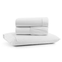 Jogo Cama Lençol Bali Solteiro Percal 180 Fios 100% Algodão Ponto Palito 3 Peças - Branco Jogo Cama Lençol Bali Solteiro Percal 180 Fios 100% Algodão Ponto Palito 3 Peças - Branco