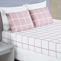 Jogo Cama Lençol Brooklyn Casal Quadriculado Micropercal 200 Fios 3 Peças - Rosa Jogo Cama Lençol Brooklyn Casal Quadriculado Micropercal 200 Fios 3 Peças - Rosa