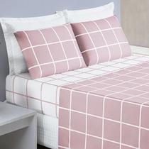 Jogo Cama Lençol Brooklyn King Quadriculado Micropercal 200 Fios 4 Peças - Rosa Jogo Cama Lençol Brooklyn King Quadriculado Micropercal 200 Fios 4 Peças - Rosa