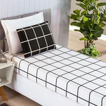 Jogo Cama Lençol Brooklyn Solteiro Quadriculado Micropercal 200 Fios 2 Peças - Preto Jogo Cama Lençol Brooklyn Solteiro Quadriculado Micropercal 200 Fios 2 Peças - Preto