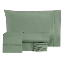 Jogo Cama Lençol Casal 200 Fios 4 Peças Verde Esmeralda Jogo Cama Lençol Casal 200 Fios 4 Peças Verde Esmeralda