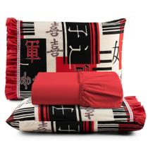 Jogo Cama Lençol Casal Minuano 100% Algodão 3 Peças Vermelho Jogo Cama Lençol Casal Minuano 100% Algodão 3 Peças Vermelho