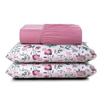 Jogo Cama Lençol Celi King Micropercal Estampado 200 Fios 3 Peças Bothanica Floral Rosa Jogo Cama Lençol Celi King Micropercal Estampado 200 Fios 3 Peças Bothanica Floral Rosa