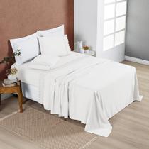 Jogo Cama Lençol Divino Lese King 4 Peças - White